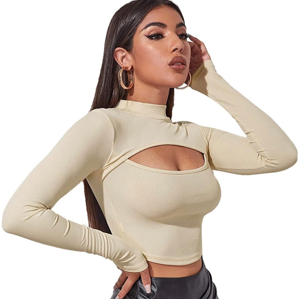 Long sleeve front cut out